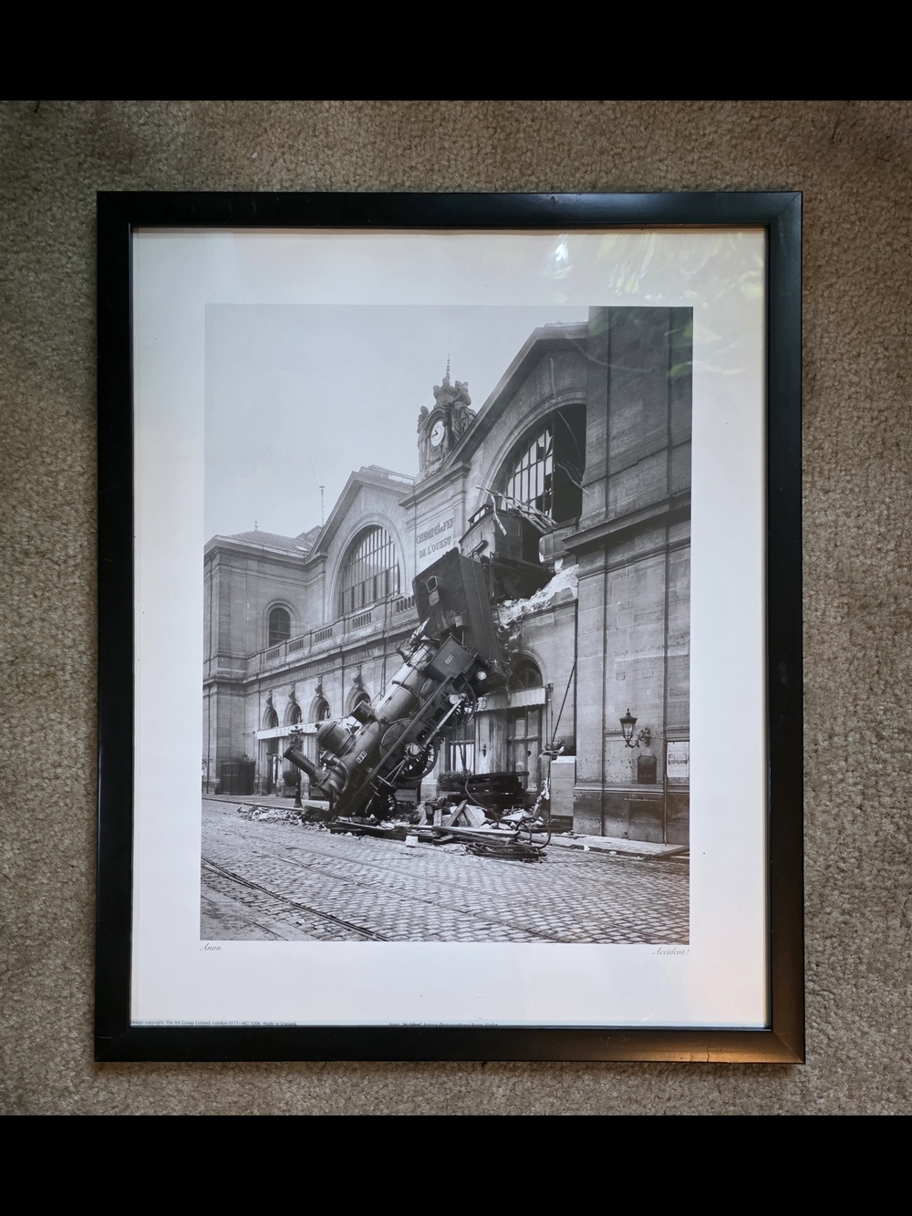 Black Framed Historic Train Station Wall Art Print